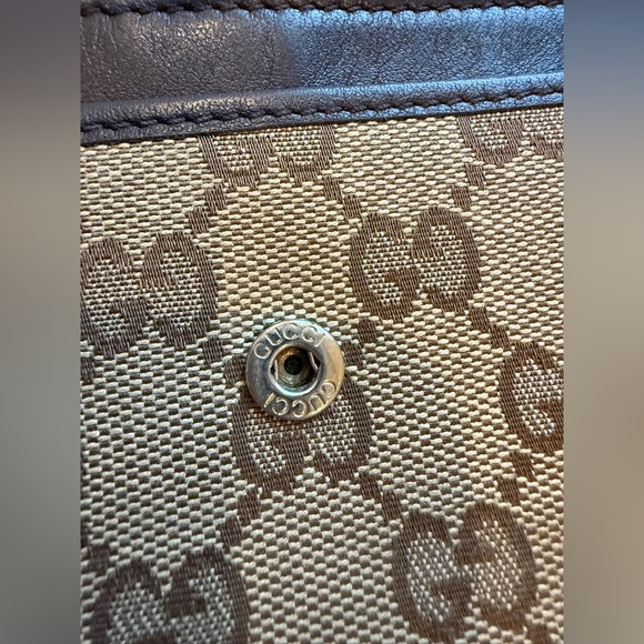 Gucci GG fabric and leather long snap closure wallet - Picture 7 of 15